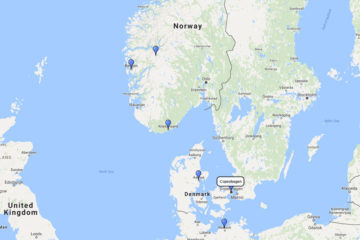 7-day Norwegian Fjords roundtrip cruise from Copenhagen on board Costa Favolosa route