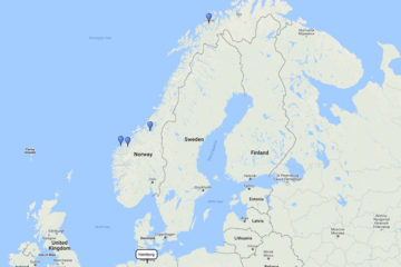 11-Day Norwegian Fjords and Northcape cruise from Hamburg on board MSC Meraviglia route